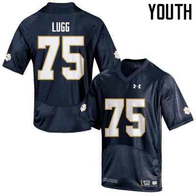 Notre Dame Fighting Irish Youth Josh Lugg #75 Navy Under Armour Authentic Stitched College NCAA Football Jersey NAH2499YX